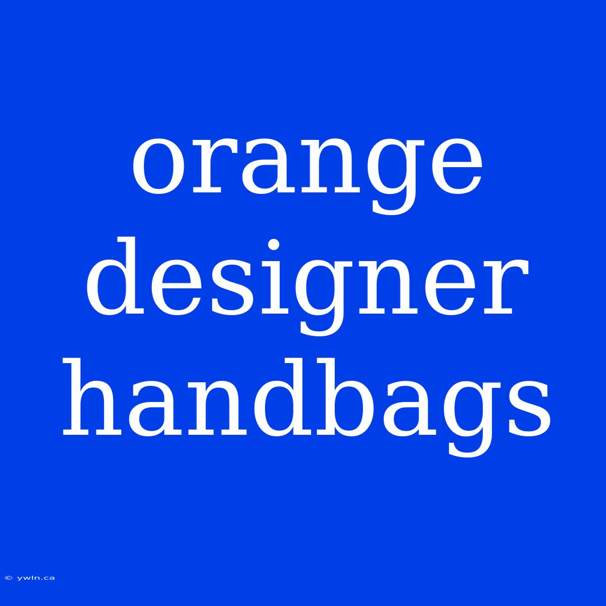 Orange Designer Handbags