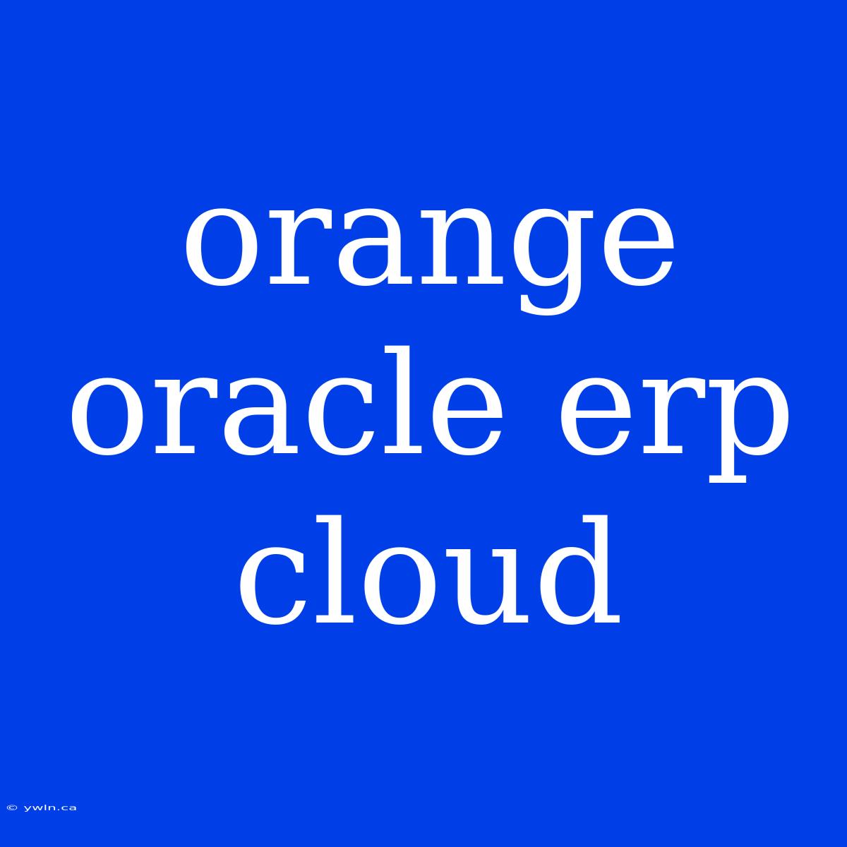 Orange Oracle Erp Cloud