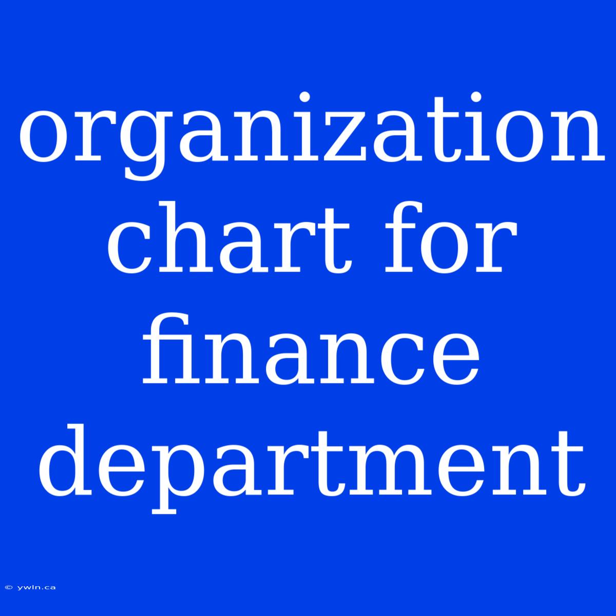 Organization Chart For Finance Department