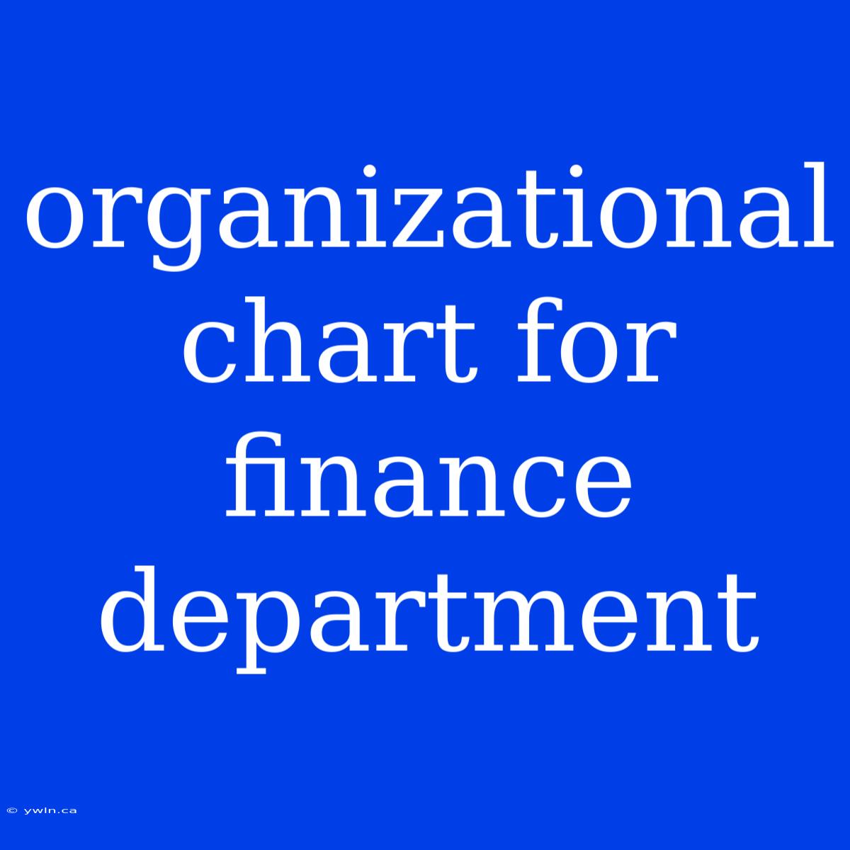 Organizational Chart For Finance Department