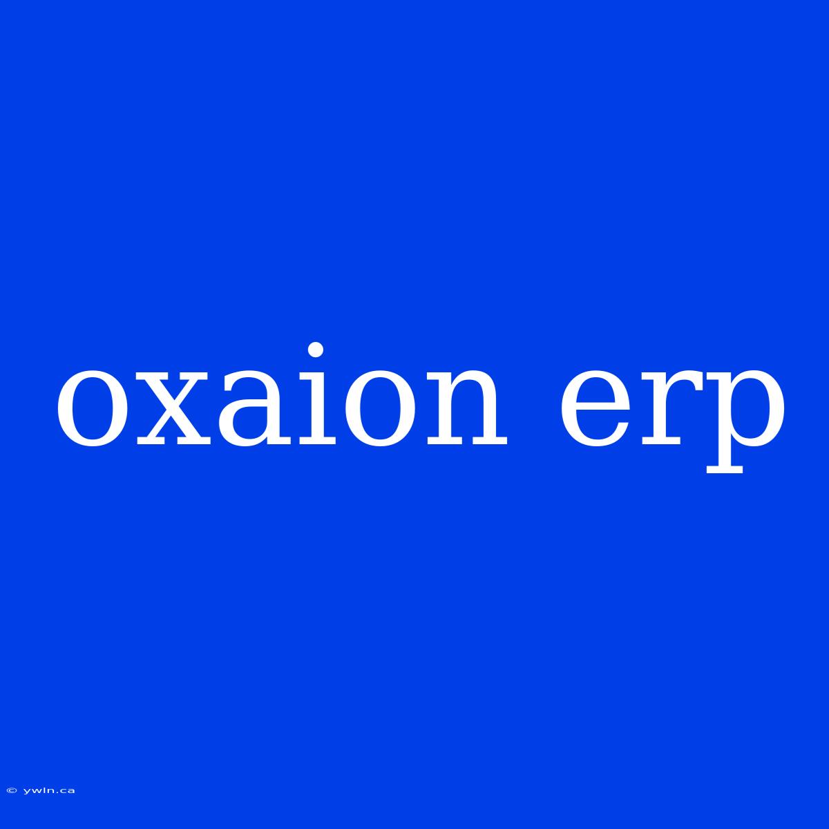 Oxaion Erp