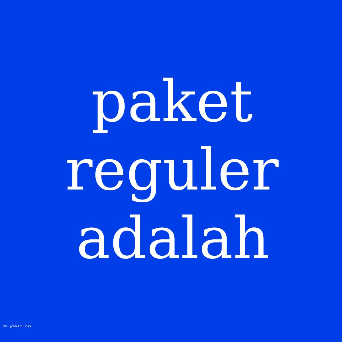 Paket Reguler Adalah