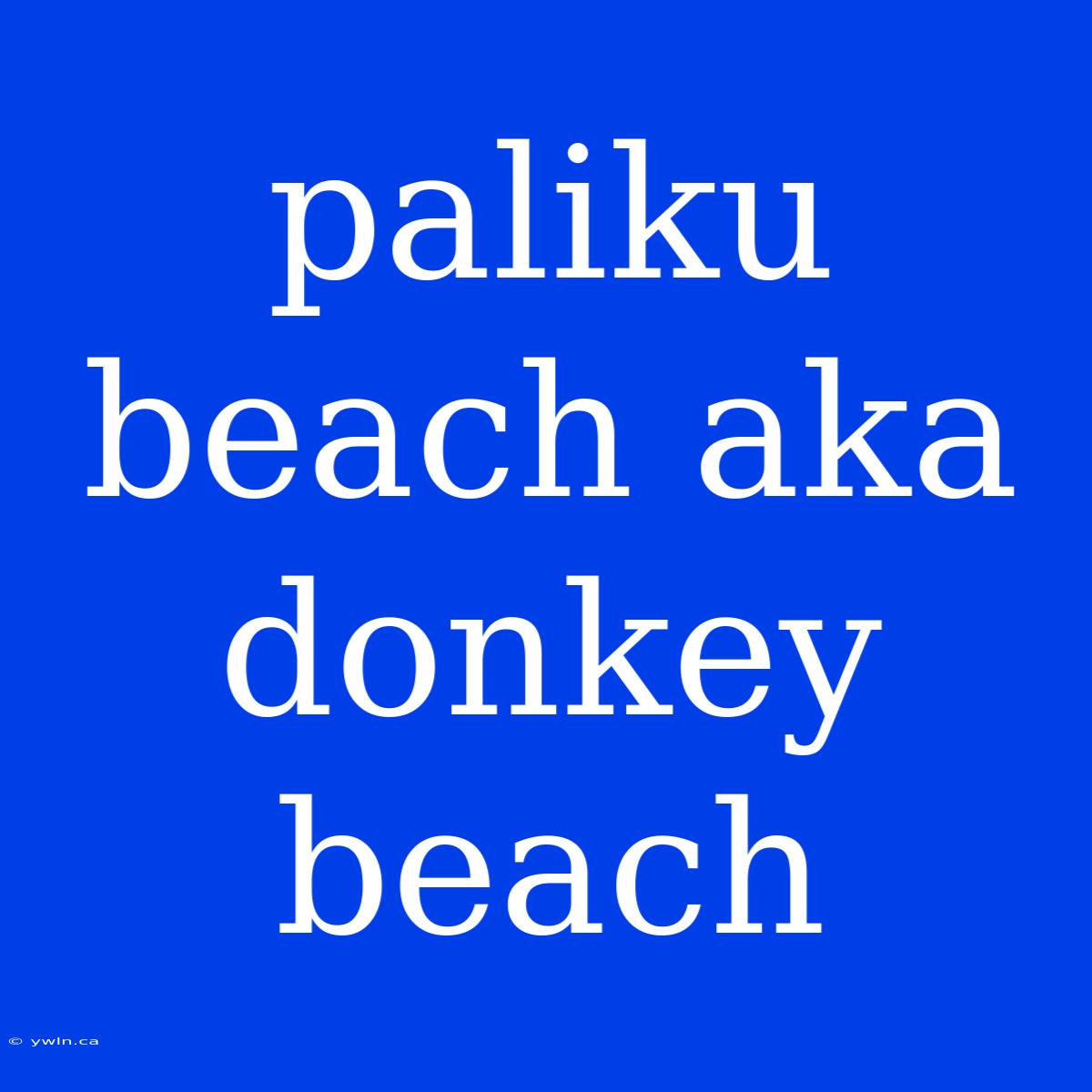 Paliku Beach Aka Donkey Beach