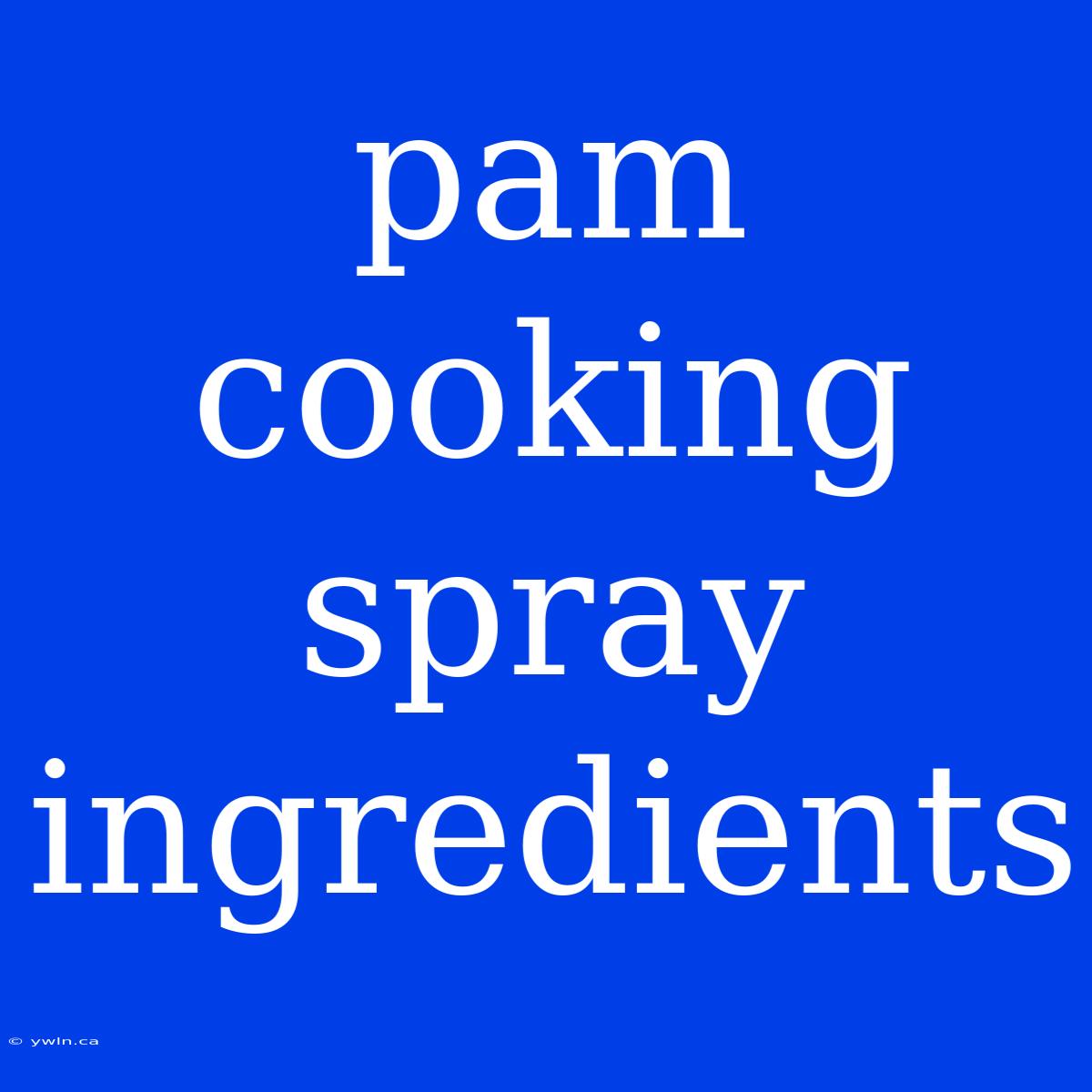 Pam Cooking Spray Ingredients