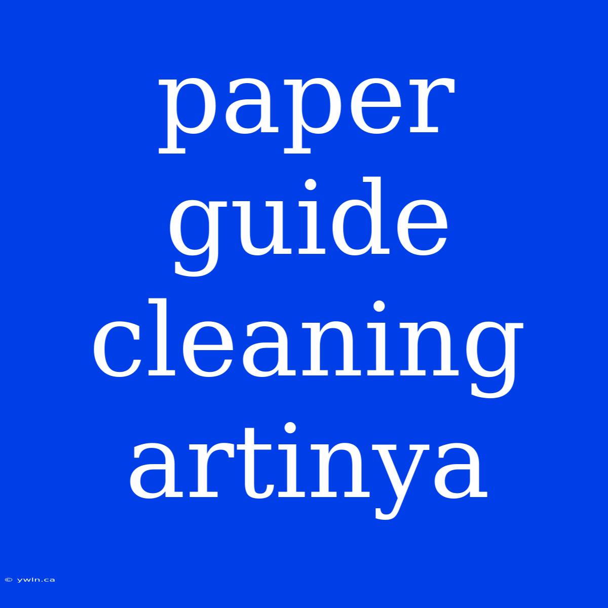 Paper Guide Cleaning Artinya