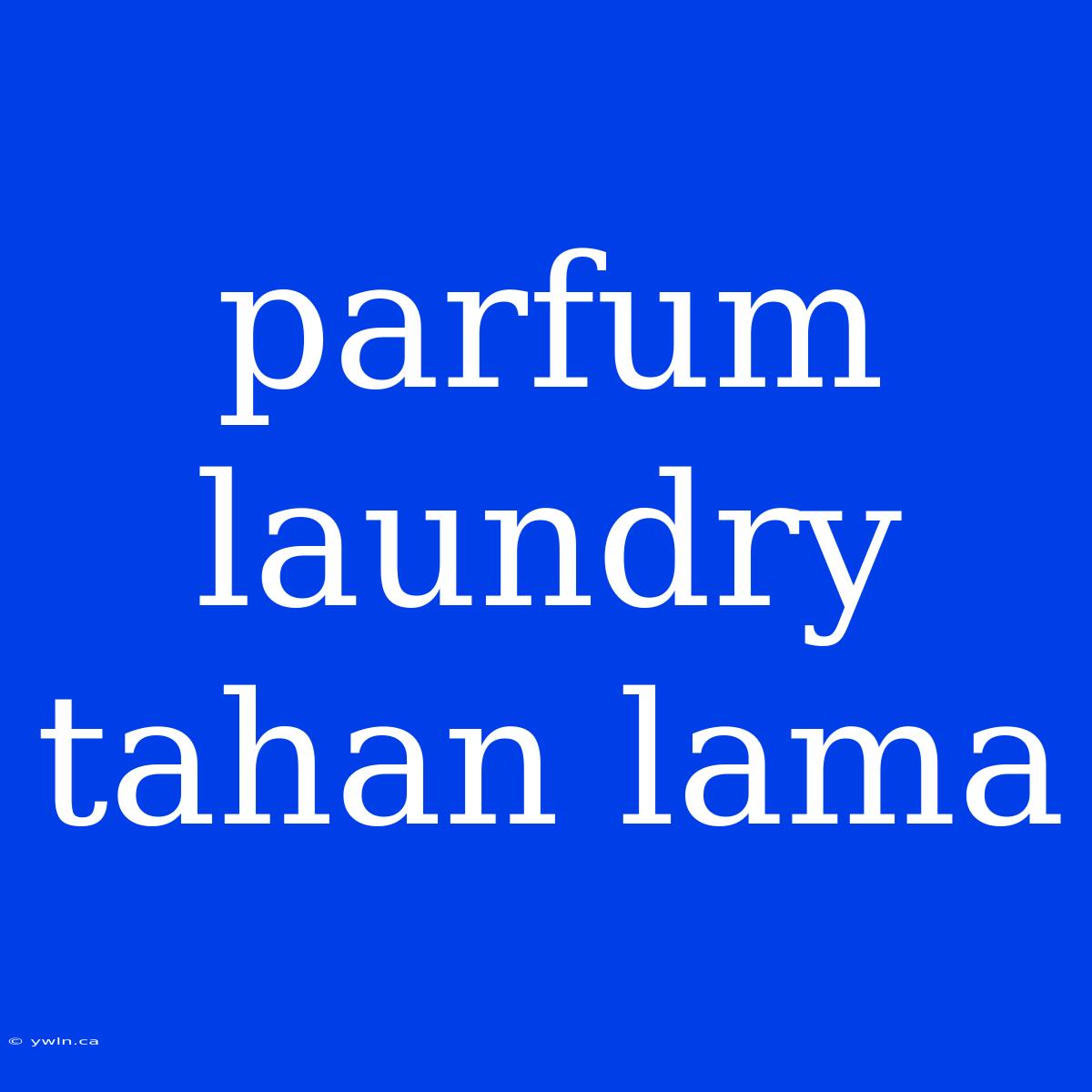 Parfum Laundry Tahan Lama