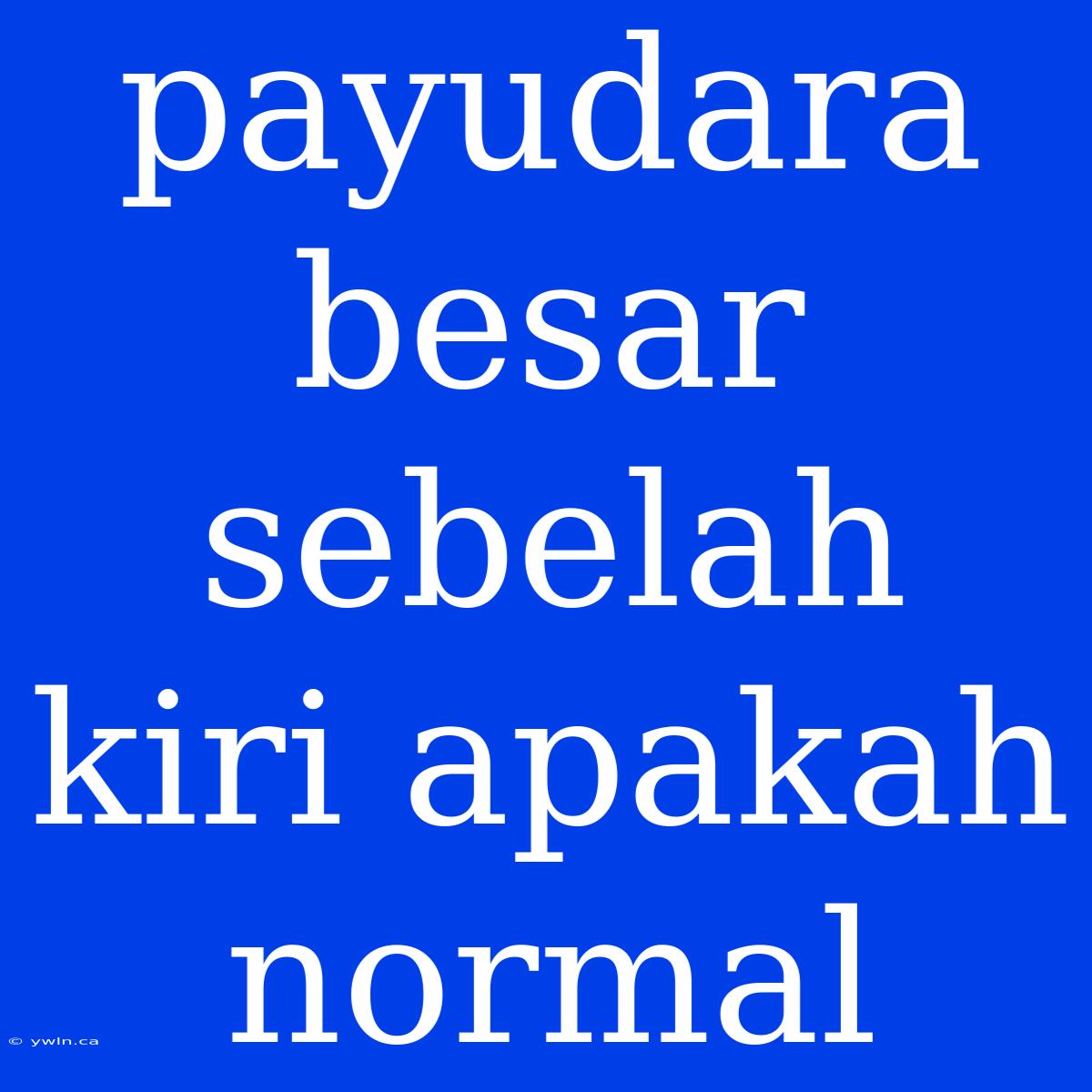 Payudara Besar Sebelah Kiri Apakah Normal