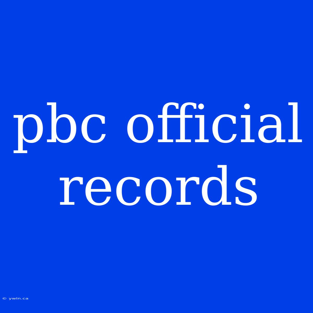 Pbc Official Records