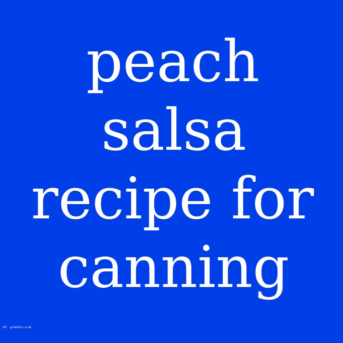 Peach Salsa Recipe For Canning