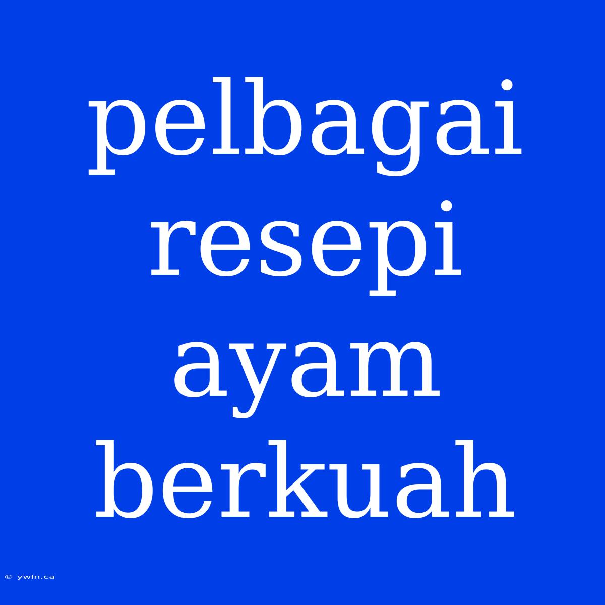 Pelbagai Resepi Ayam Berkuah