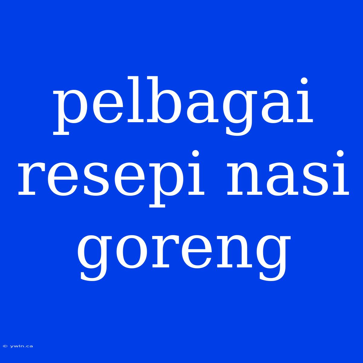 Pelbagai Resepi Nasi Goreng