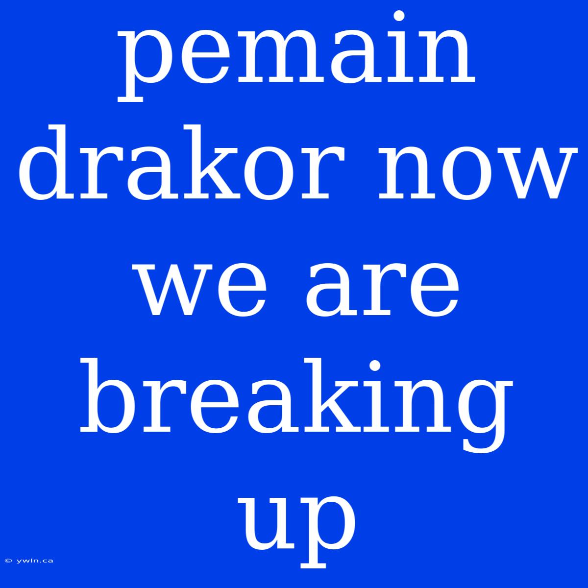 Pemain Drakor Now We Are Breaking Up