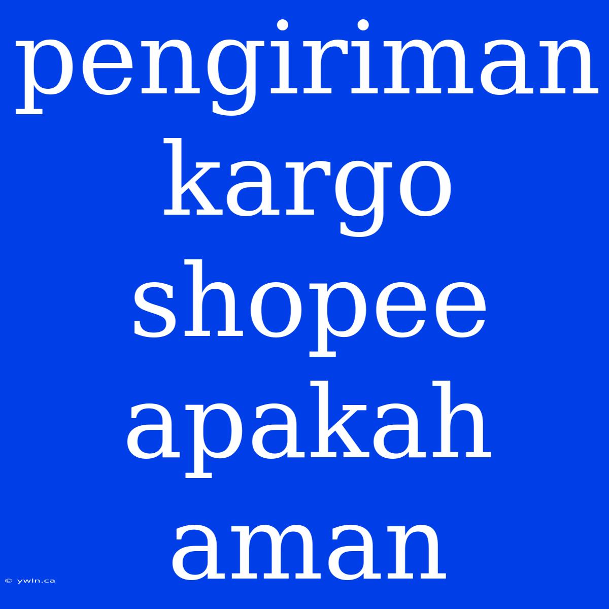 Pengiriman Kargo Shopee Apakah Aman