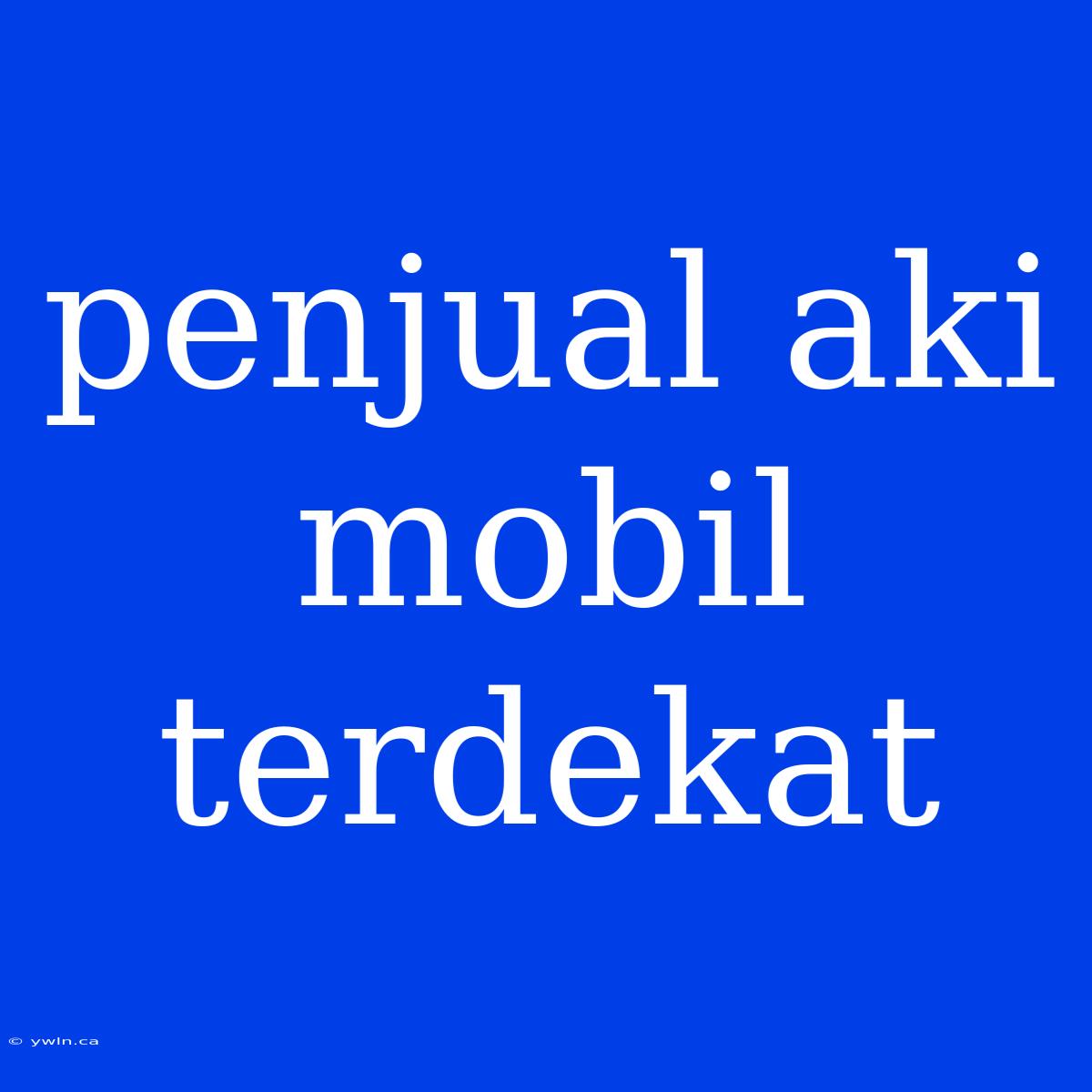 Penjual Aki Mobil Terdekat