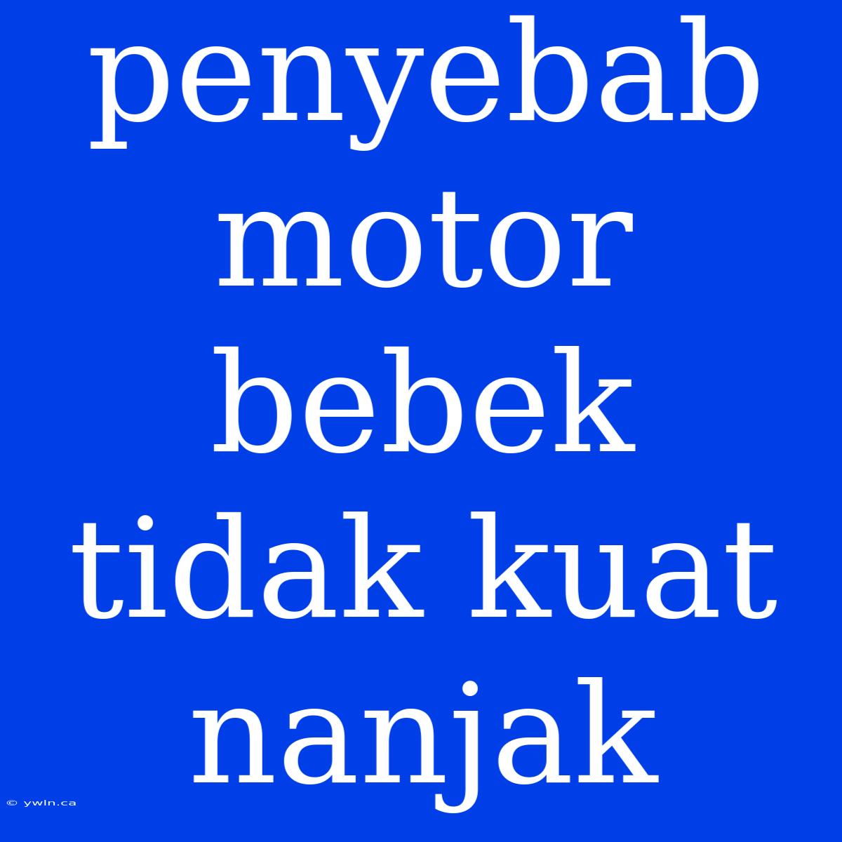 Penyebab Motor Bebek Tidak Kuat Nanjak