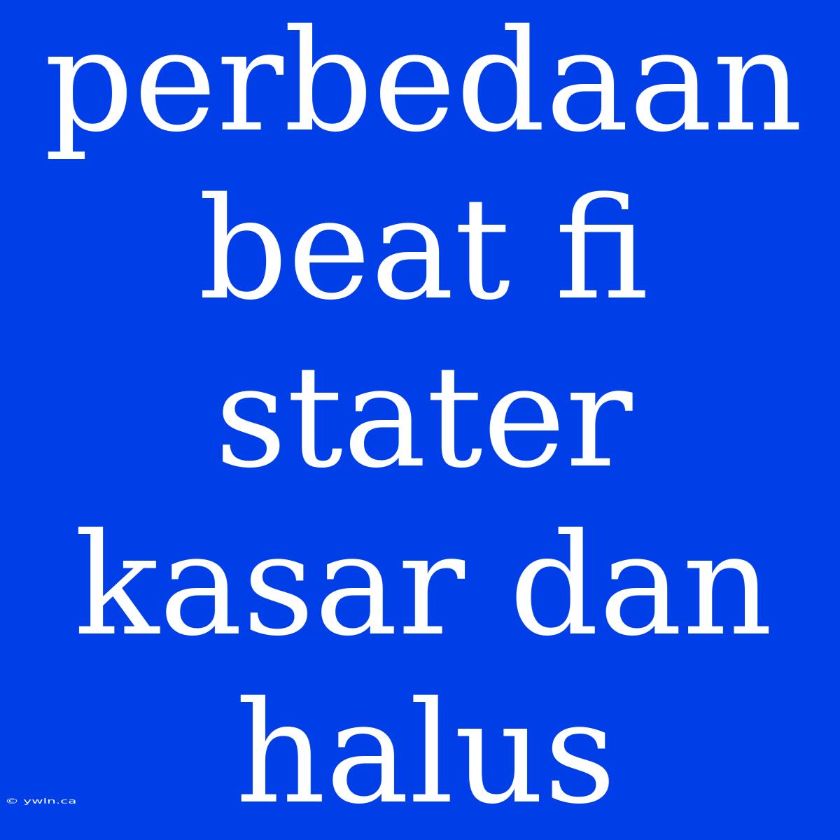 Perbedaan Beat Fi Stater Kasar Dan Halus