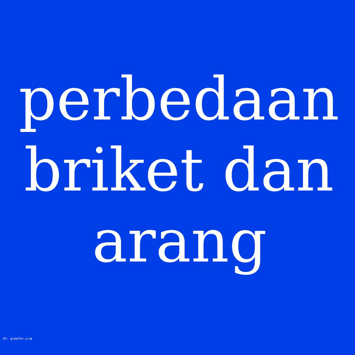 Perbedaan Briket Dan Arang