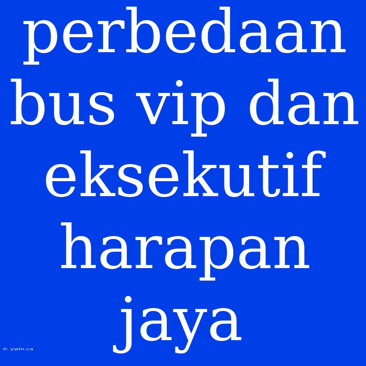 Perbedaan Bus Vip Dan Eksekutif Harapan Jaya