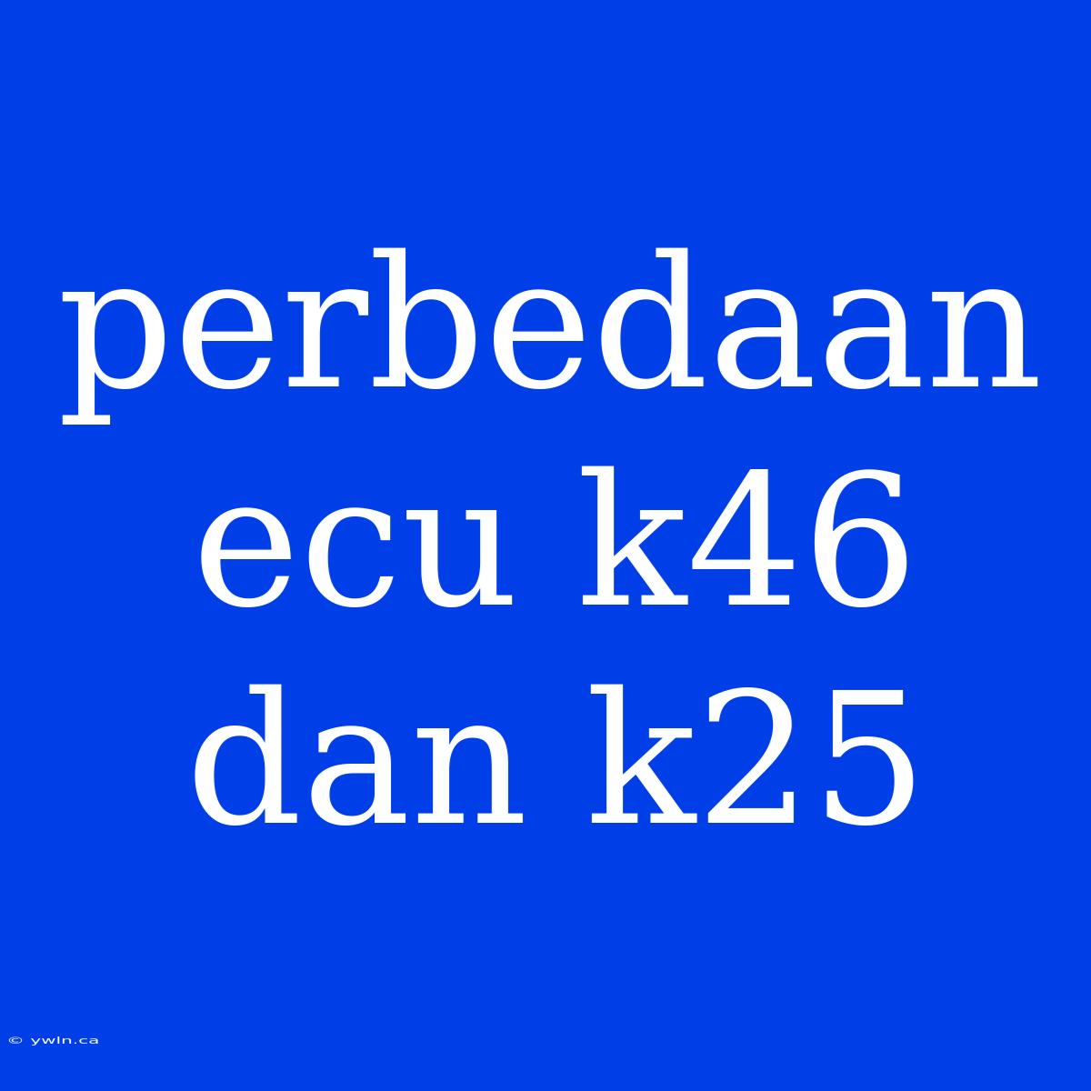 Perbedaan Ecu K46 Dan K25