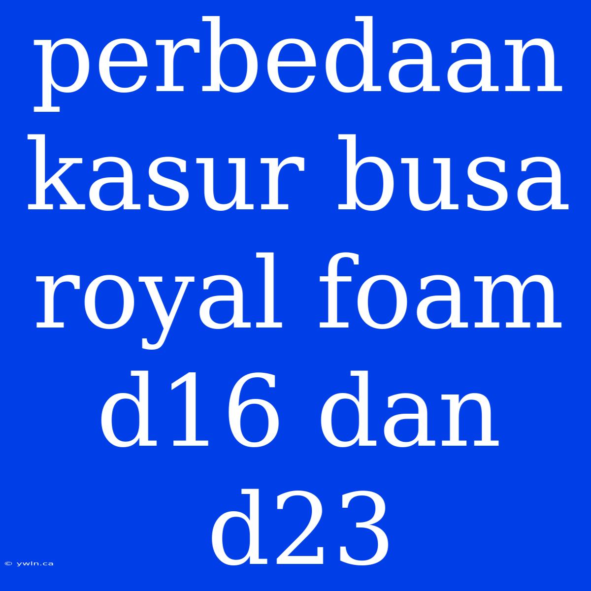 Perbedaan Kasur Busa Royal Foam D16 Dan D23