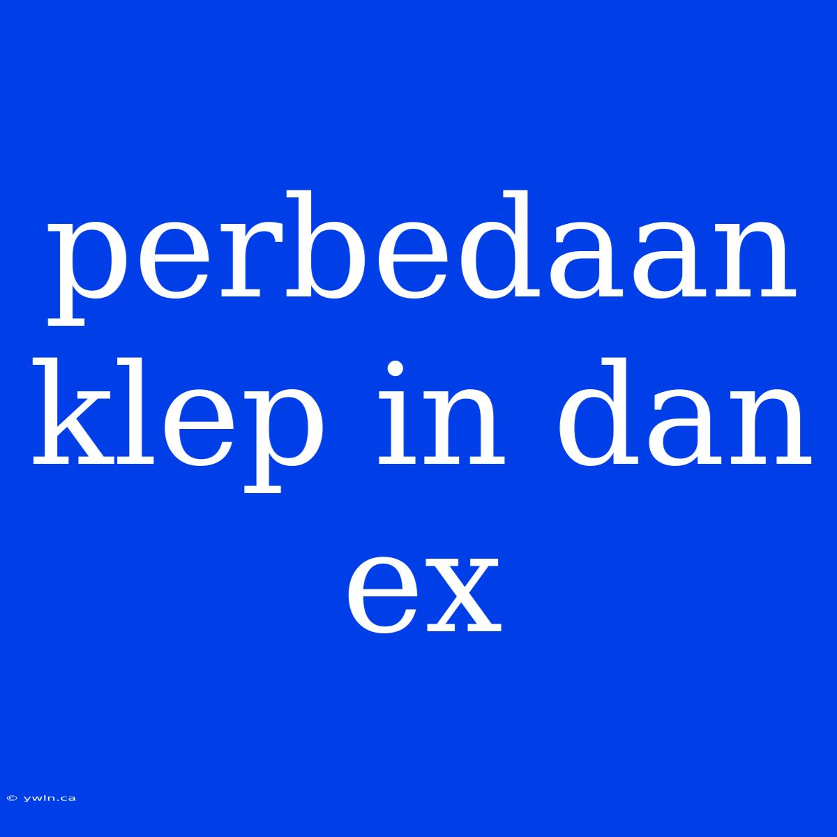 Perbedaan Klep In Dan Ex