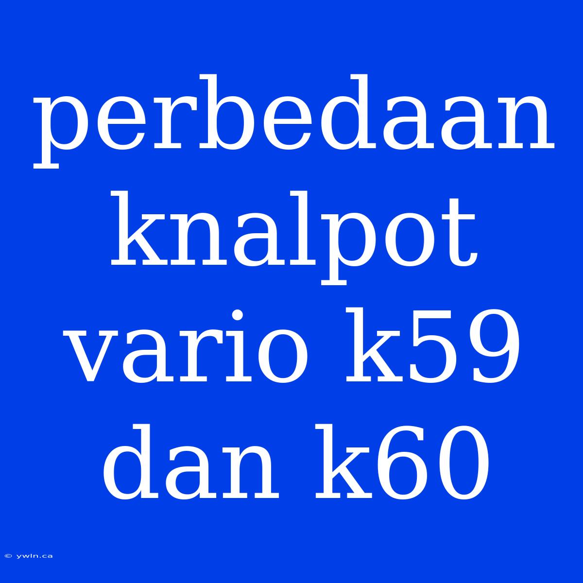 Perbedaan Knalpot Vario K59 Dan K60