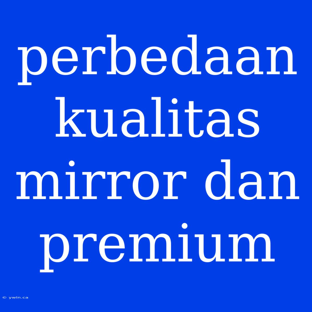 Perbedaan Kualitas Mirror Dan Premium