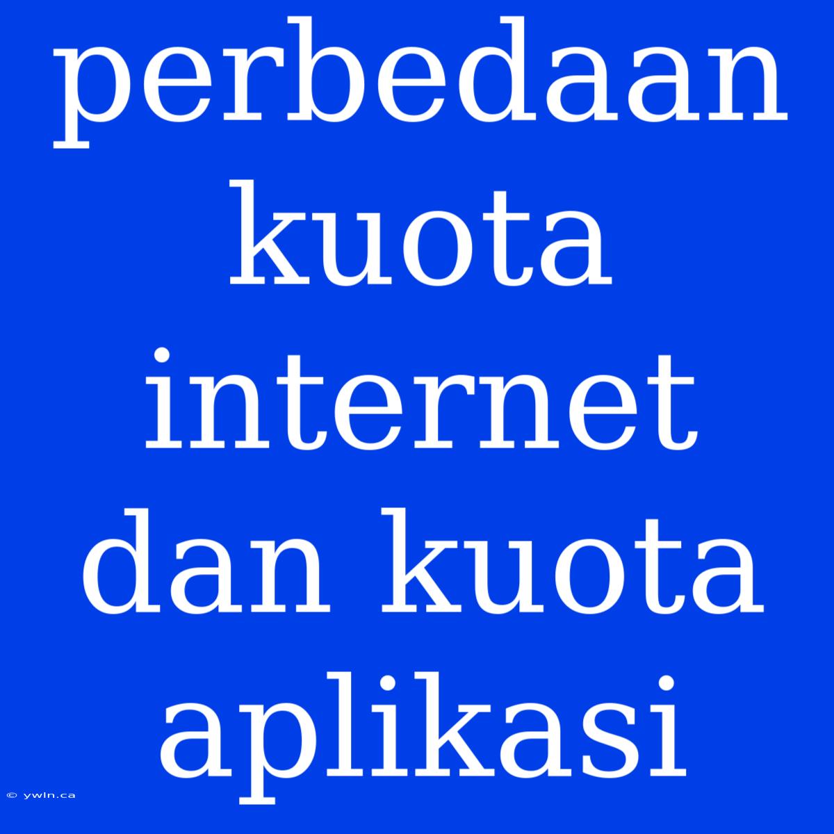 Perbedaan Kuota Internet Dan Kuota Aplikasi