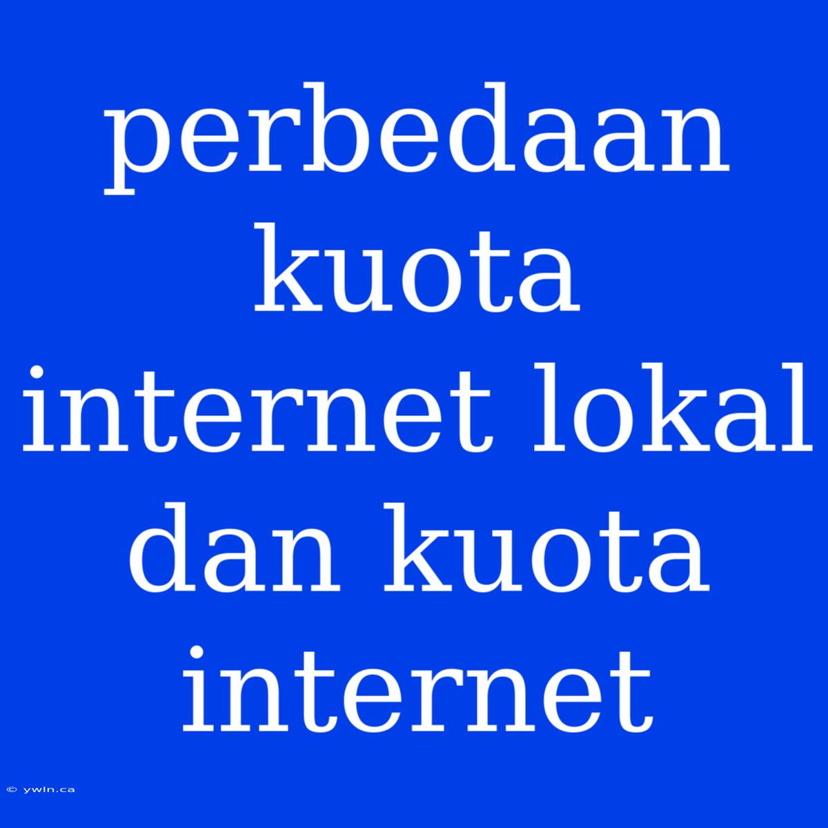 Perbedaan Kuota Internet Lokal Dan Kuota Internet