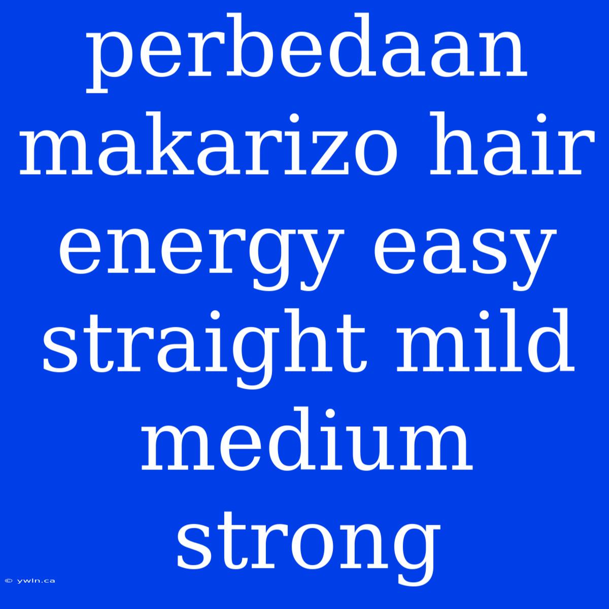 Perbedaan Makarizo Hair Energy Easy Straight Mild Medium Strong