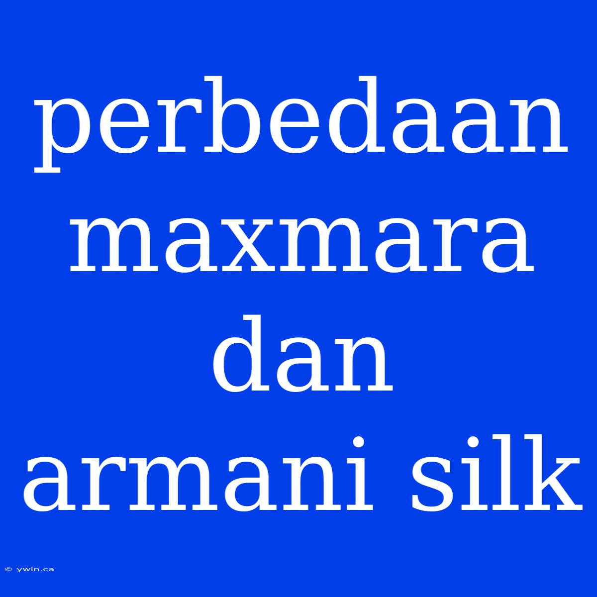 Perbedaan Maxmara Dan Armani Silk