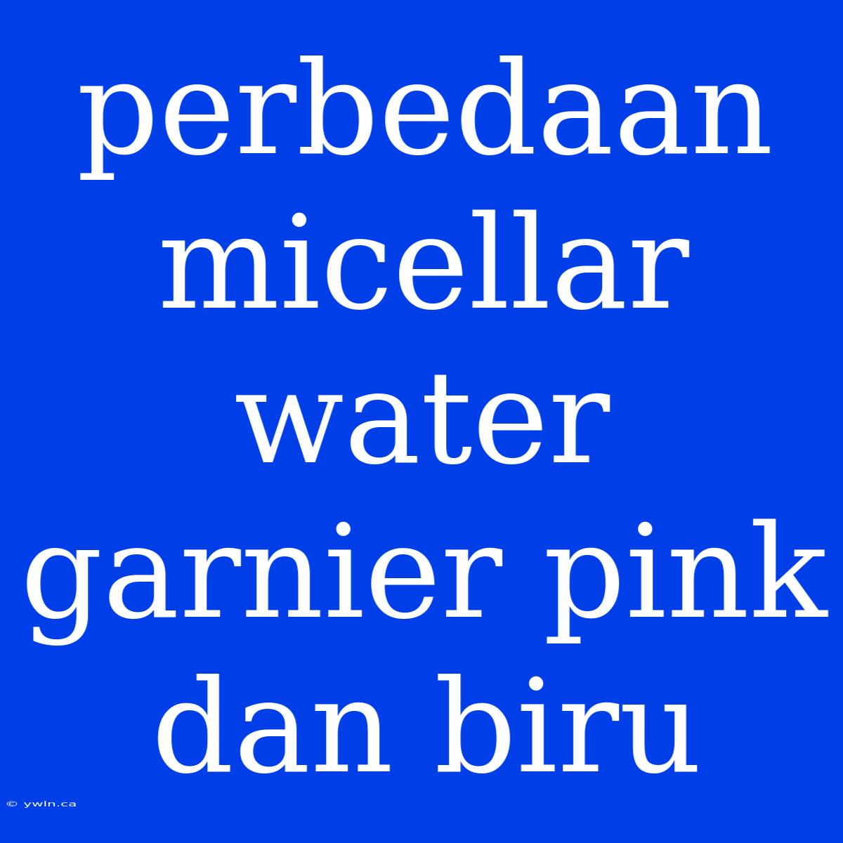 Perbedaan Micellar Water Garnier Pink Dan Biru