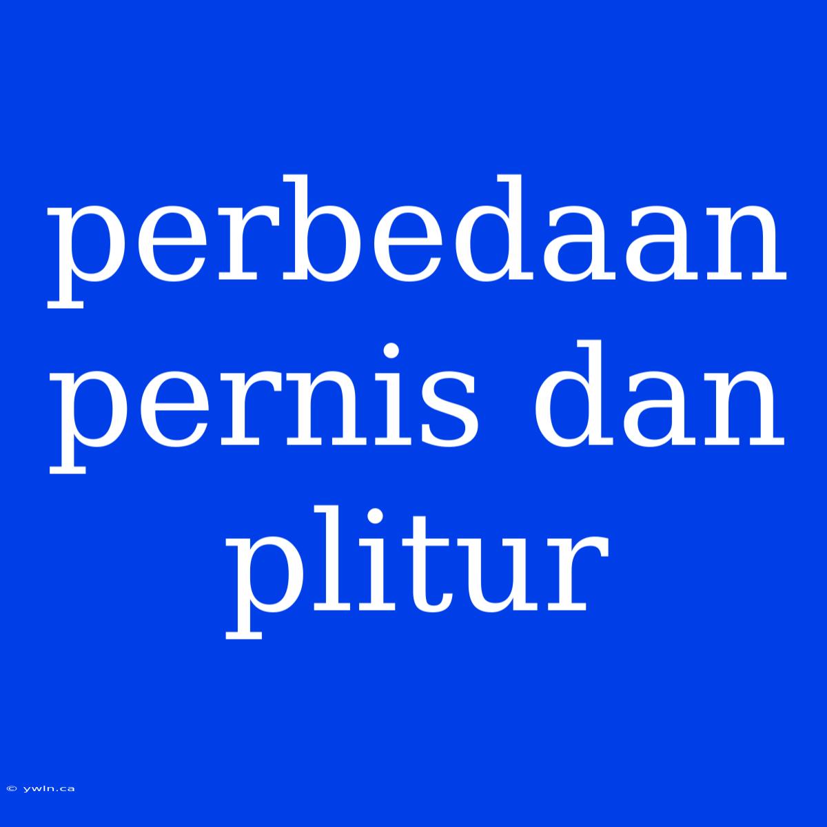 Perbedaan Pernis Dan Plitur