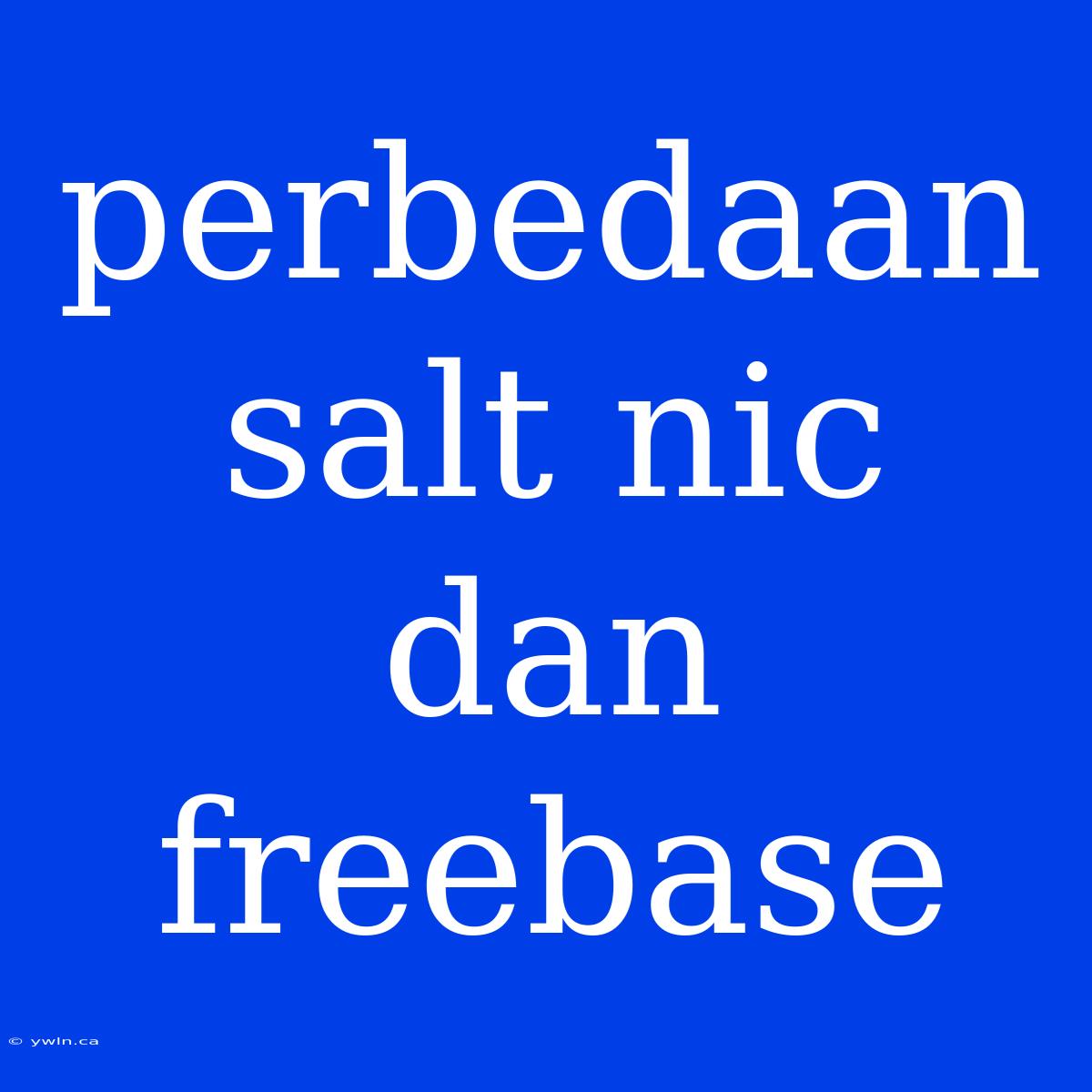 Perbedaan Salt Nic Dan Freebase