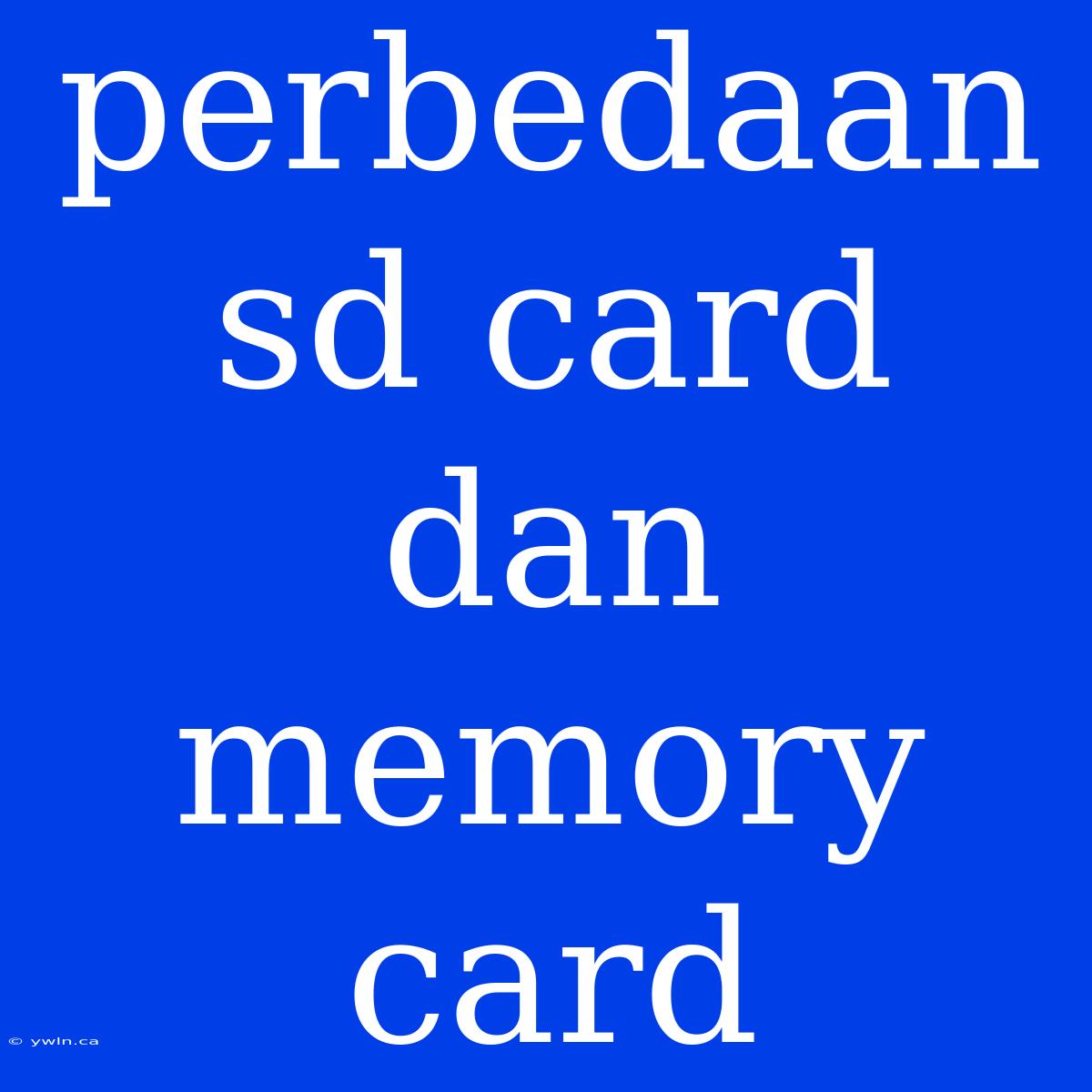 Perbedaan Sd Card Dan Memory Card