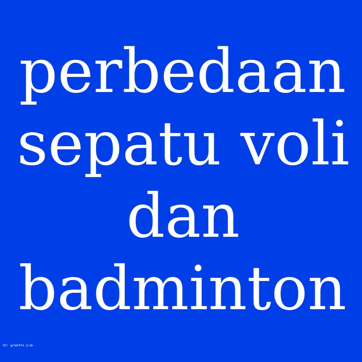 Perbedaan Sepatu Voli Dan Badminton