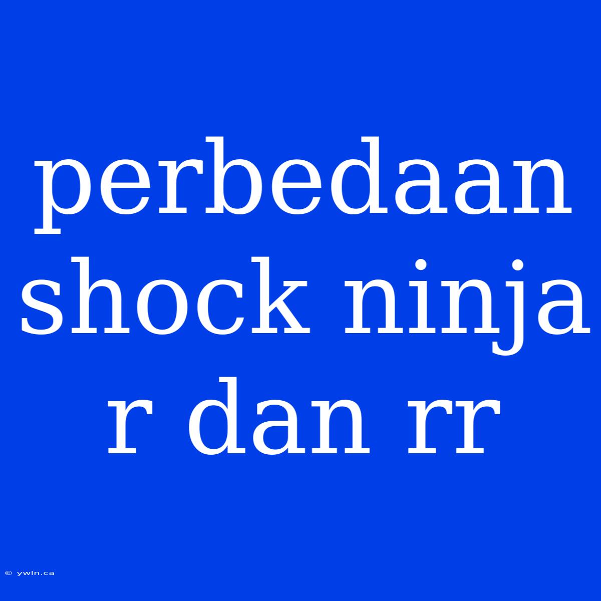 Perbedaan Shock Ninja R Dan Rr