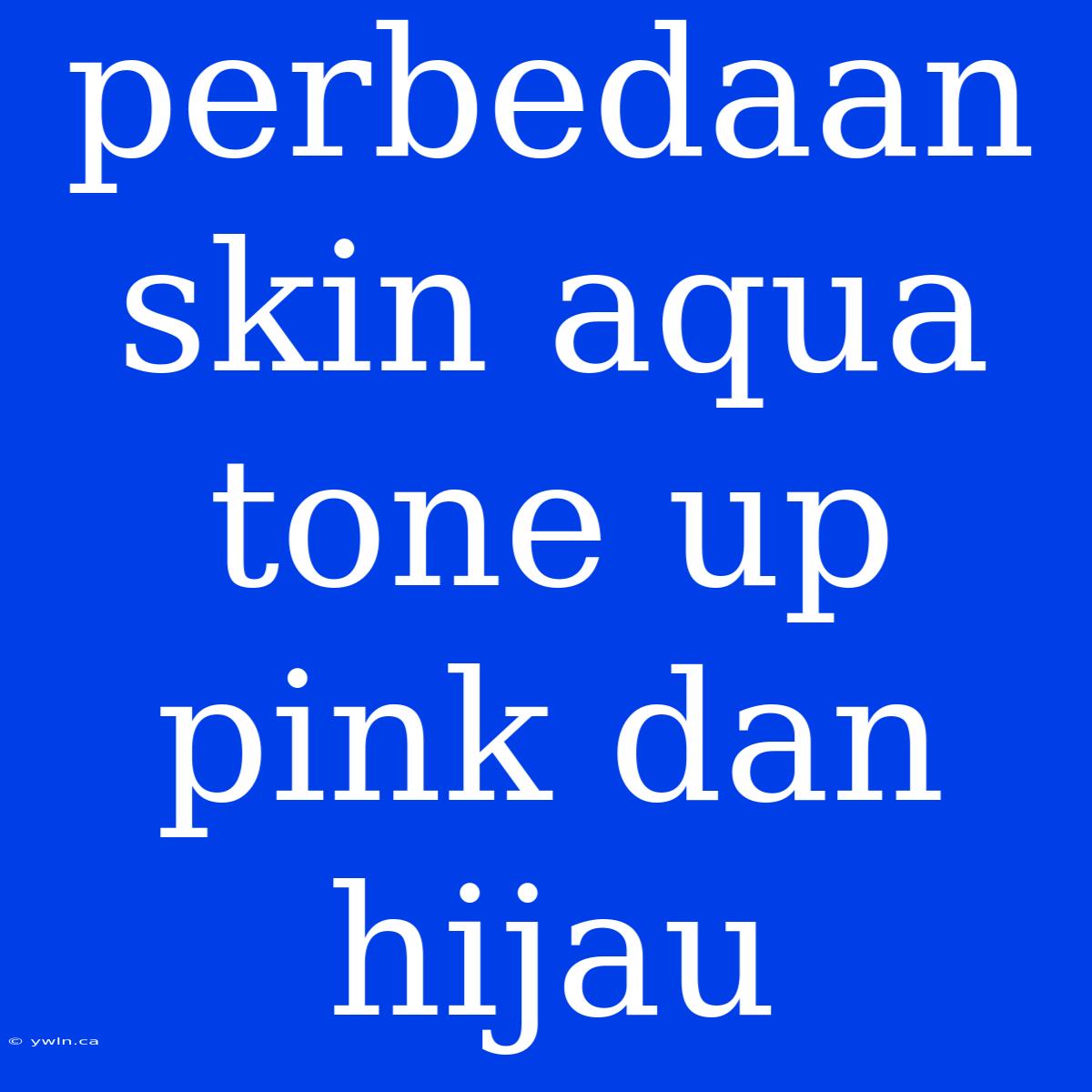 Perbedaan Skin Aqua Tone Up Pink Dan Hijau