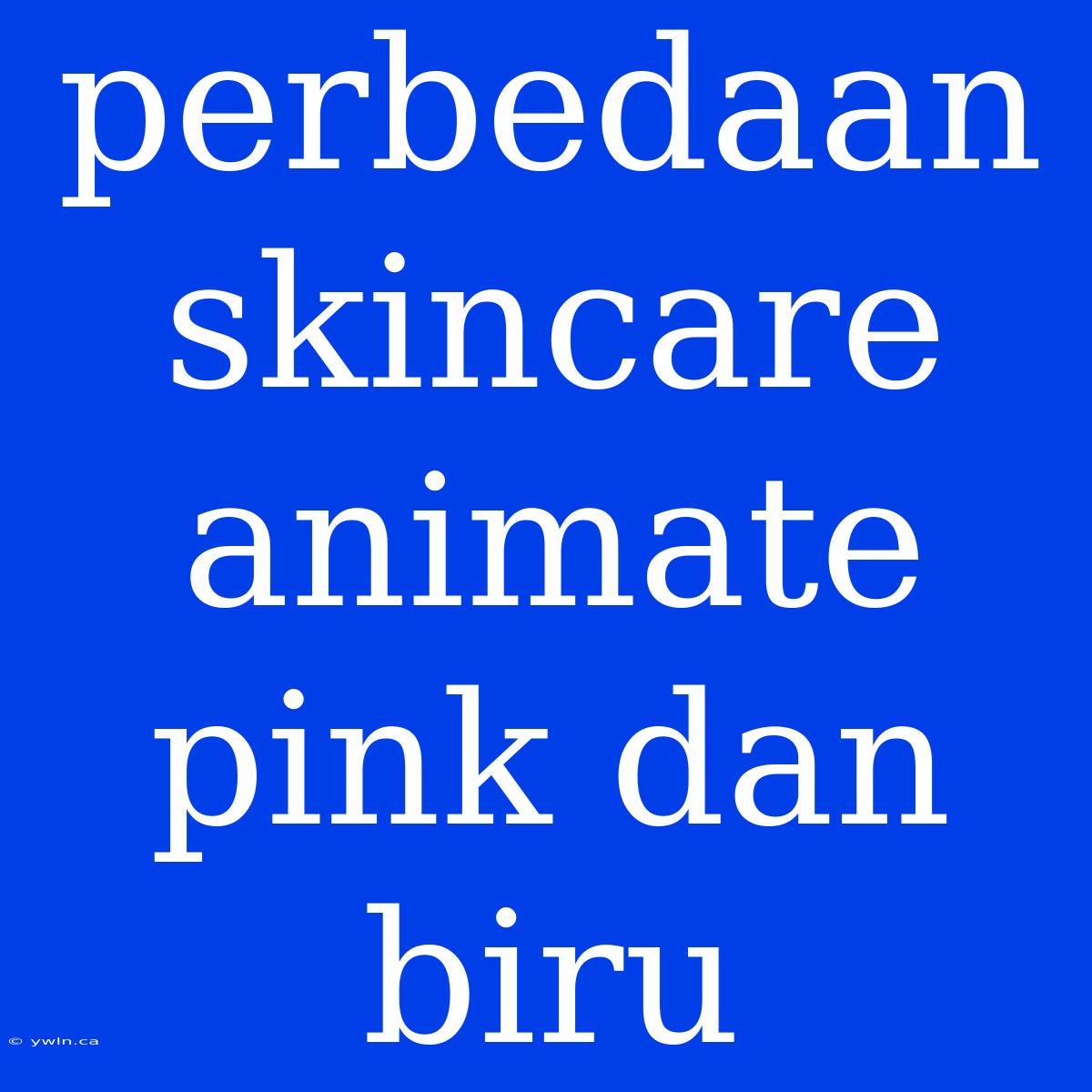 Perbedaan Skincare Animate Pink Dan Biru