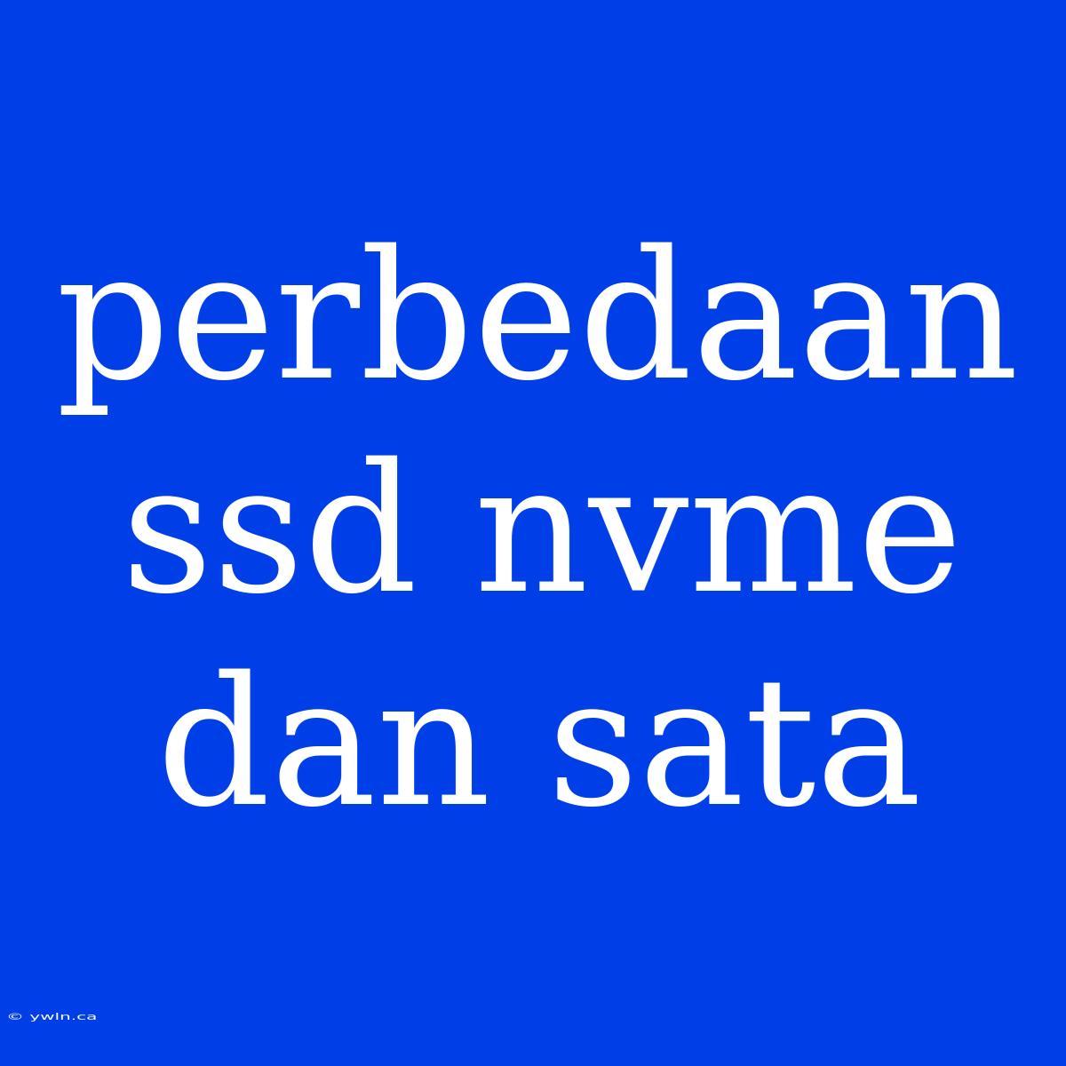 Perbedaan Ssd Nvme Dan Sata