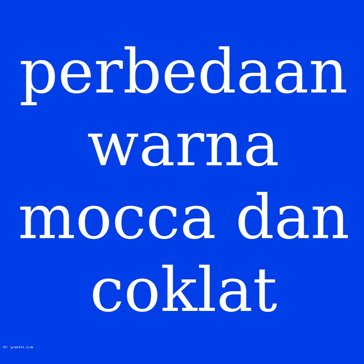 Perbedaan Warna Mocca Dan Coklat