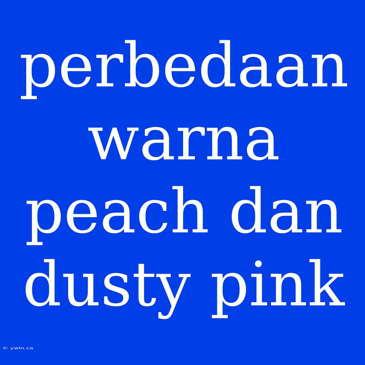 Perbedaan Warna Peach Dan Dusty Pink