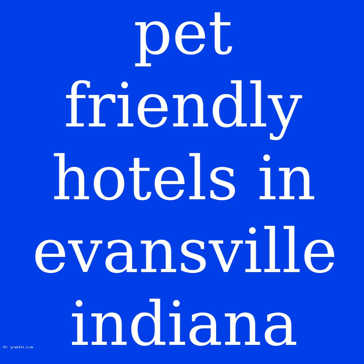 Pet Friendly Hotels In Evansville Indiana