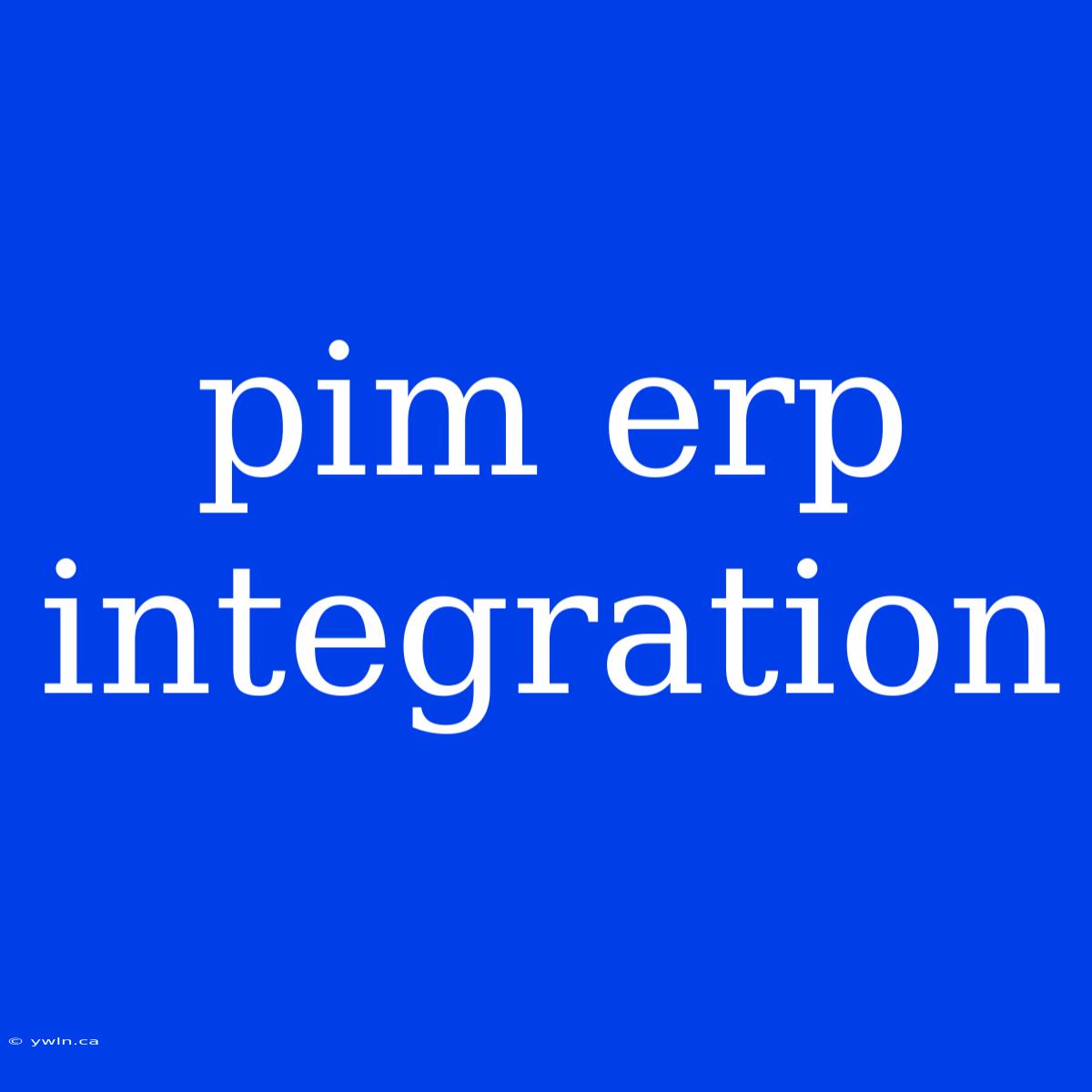 Pim Erp Integration