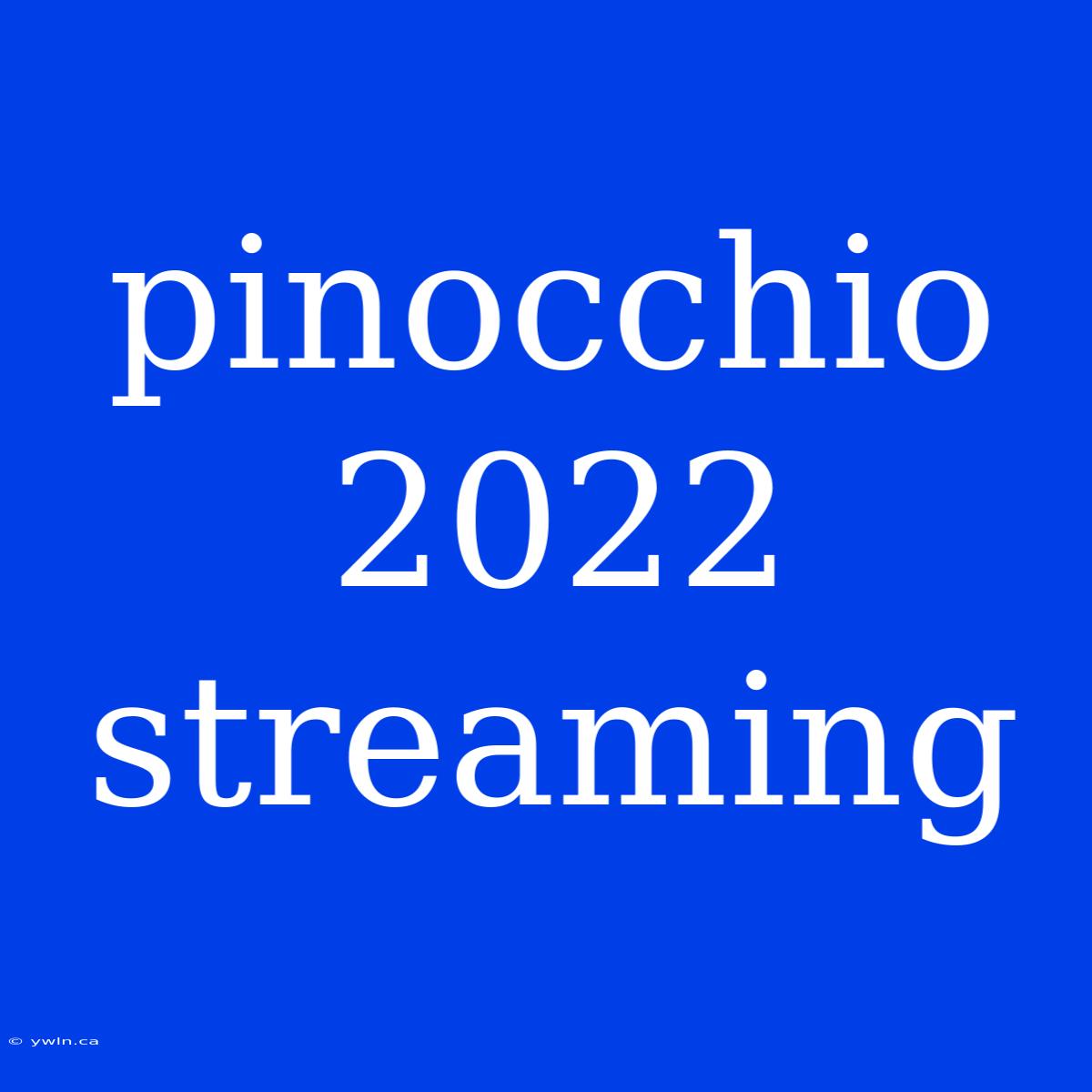 Pinocchio 2022 Streaming