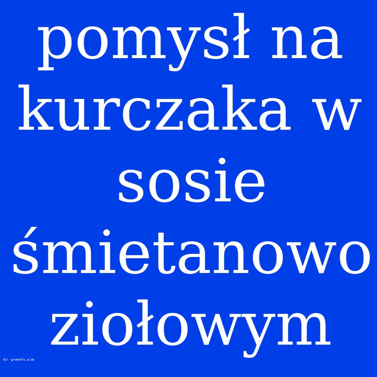 Pomysł Na Kurczaka W Sosie Śmietanowo Ziołowym