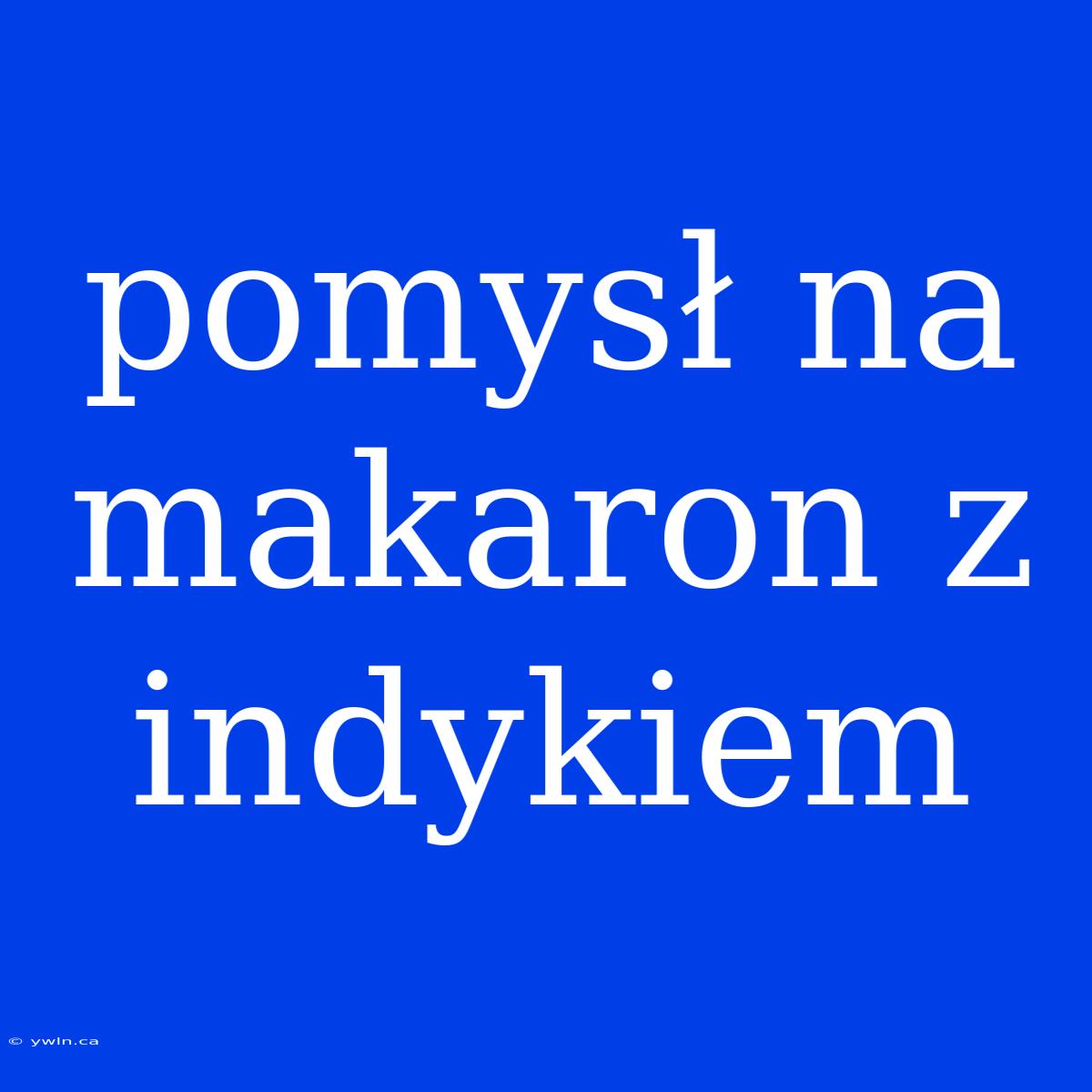 Pomysł Na Makaron Z Indykiem