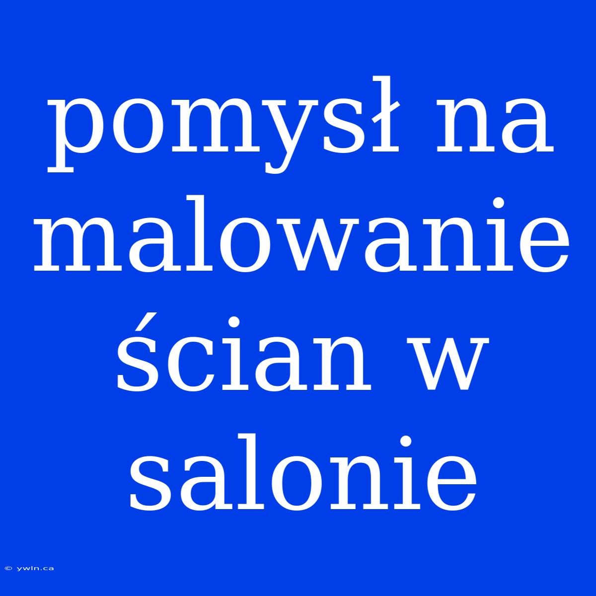 Pomysł Na Malowanie Ścian W Salonie