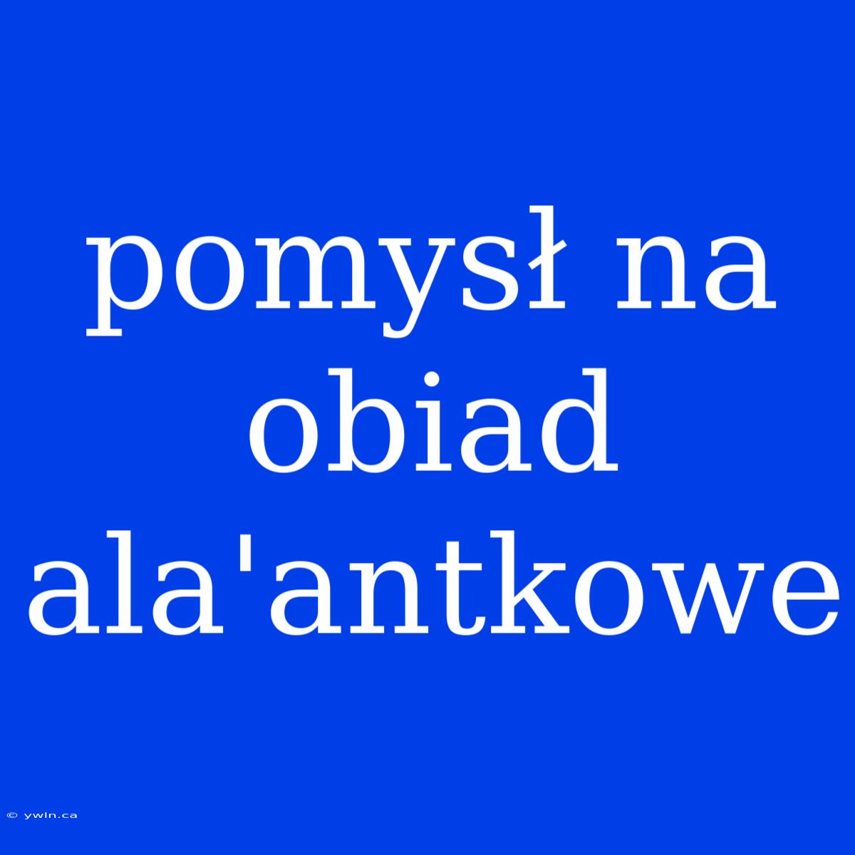 Pomysł Na Obiad Ala'antkowe