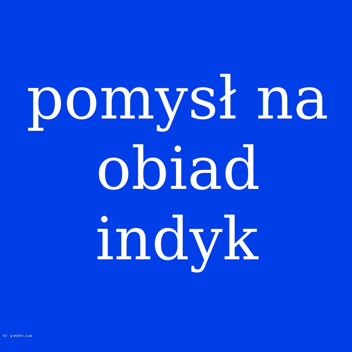 Pomysł Na Obiad Indyk